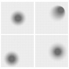 Poster - Halftone effect set. Vector dotted backgrounds.