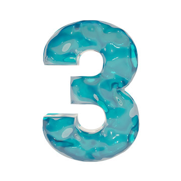 Liquid / water number, 3D rendering