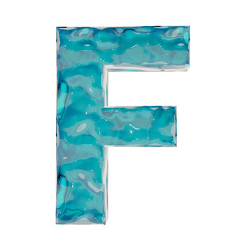 Liquid letter, 3D rendering