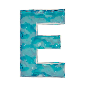 Liquid letter, 3D rendering