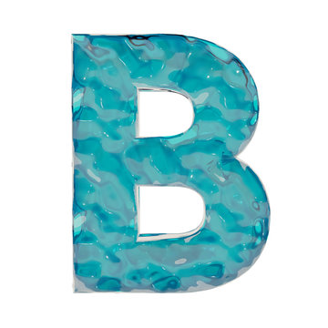 Liquid letter, 3D rendering