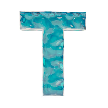 Liquid letter, 3D rendering