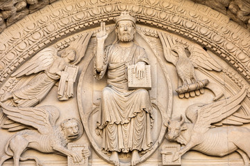 Wall Mural - Details of the west portal  Saint Trophime Cathedral in Arles, France. Bouches-du-Rhone,  France