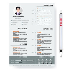 Vector creative minimalist cv resume template with two pages.