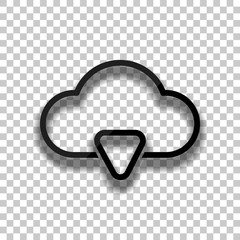 Poster - outline cloud download simple icon. linear symbol with thin outl
