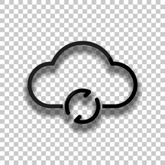 Poster - outline update simple cloud icon. linear symbol with thin outlin