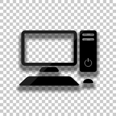 Poster - Personal computer, pc. System unit, monitor, keyboard and mouse.