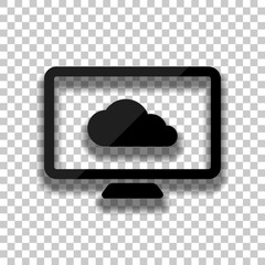 Poster - database, cloud technology, computer and cloud. simple icon. Bla