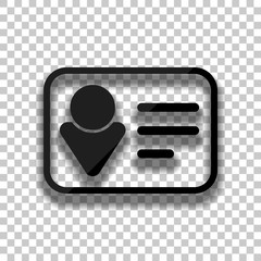 Poster - Identification card icon. Linear style. Black glass icon with so