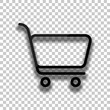© fokas.pokas - Shopping cart icon. Simple linear icon with thin outline. Black