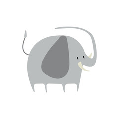 Sticker - Cute elephant illustration on white background