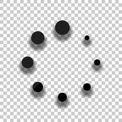 Poster - Simple loading symbol. Black glass icon with soft shadow on tran
