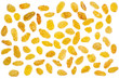 © PIXbank - Lot of whole dry golden raisins sultana variety split flatlay isolated on white background