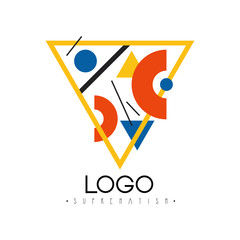 Poster - Suprematism logo, abstract creative design element for brand identity, advertising, poster, banner, flyer, web, app