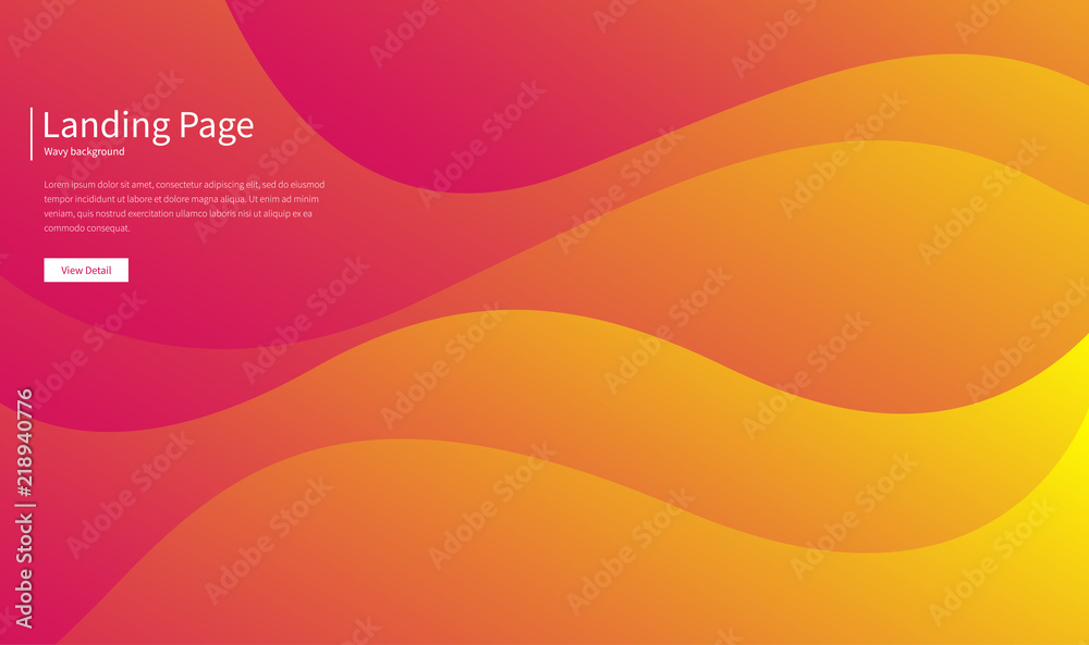 Wavy geometric background. Fluid gradient shapes composition. Futuristic design posters. Abstract banner with waves. Landing page concept. Trendy vector. - obrazy, fototapety, plakaty 