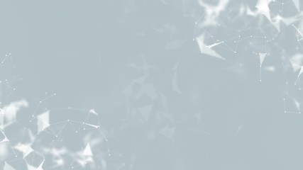 Poster - Light background.Scientific background and abstract technology. Plexus digital dynamic wallpaper. Bound lines, triangles and points. Loop Animation