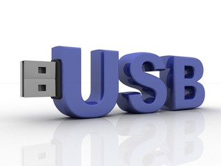 Canvas Print - 3d rendering USB icon