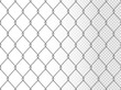 Realistic chain link seamless pattern, chain-link fencing texture isolated on transparency background, metal wire mesh fence design element vector illustration