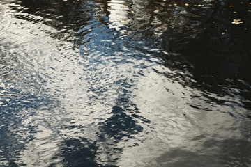 Fototapete - dark lake water rippling surface
