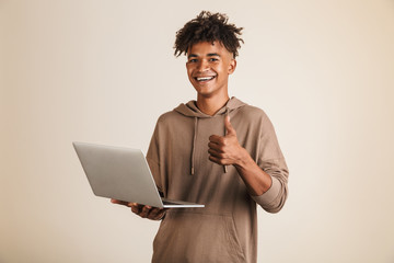 Canvas Print - Portrait of a smiling young afro american man