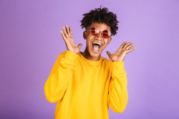 Poster - Portrait of a happy young afro american man