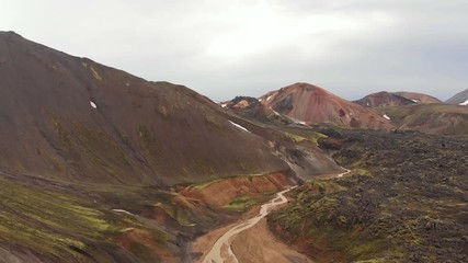 Wall Mural - Aerial view of Landmannalaugar area in Iceland