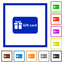 Poster - Gift card with text flat framed icons