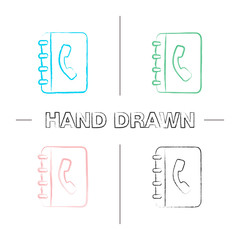 Poster - Telephone book hand drawn icons set