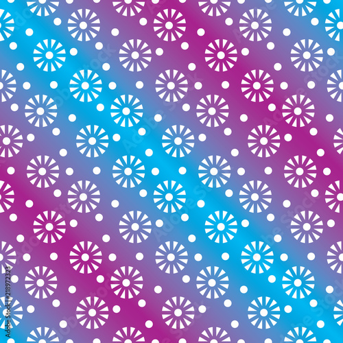 Floral or snowflakes geometric seamless pattern