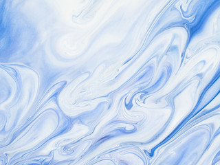 Blue marble abstract hand painted background