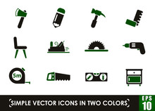 Joinery Simple Vector Icons In Two Colors