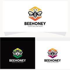 Sticker - Bee Honey Logo Design Template