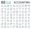 Set Vector Line Icons of Accounting.