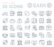 © M.Style - Set Vector Line Icons of Bank.