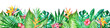 Leinwandbild Motiv Background with watercolor tropical plants and flowers