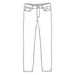 Poster - Vector Sketch Illustration - Denim Jeans on White Background