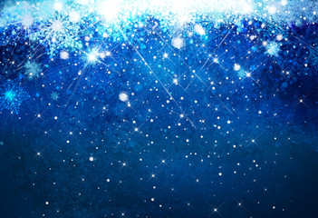 Wall Mural - winter, blue, snowflakes background. christmas background.