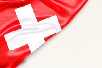 Wall Mural - Flag of Switzerland with place for text