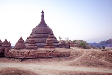 Buddha temple in the sunset dawn