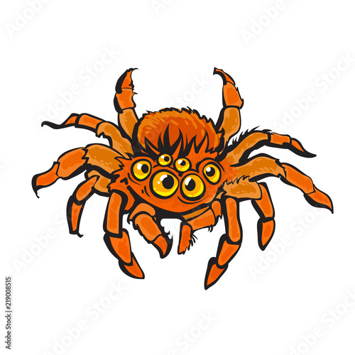 Fotografía  Cartoon red gigantic spider