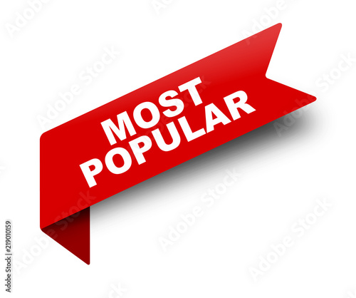 Fotomural red vector banner ribbon most popular