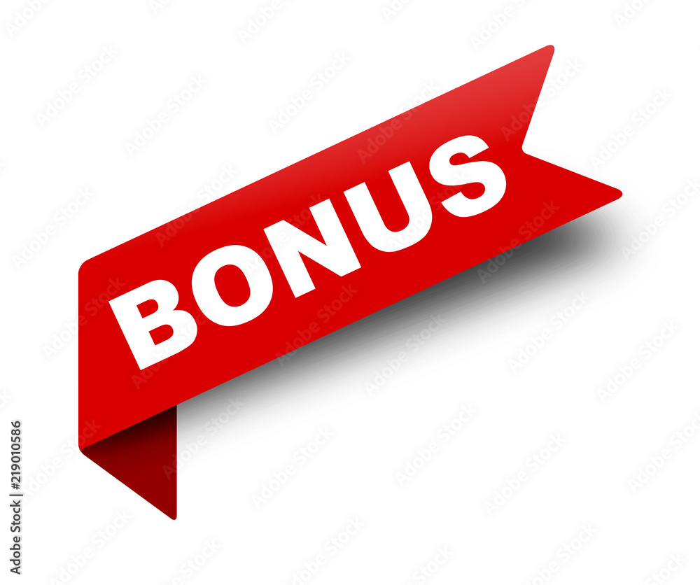 red vector banner ribbon bonus Stock Vector | Adobe Stock