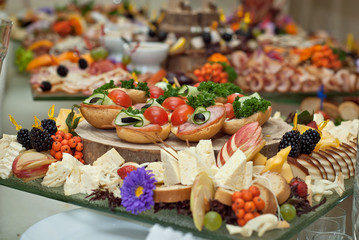 delicious dishes on the table in the restaurant