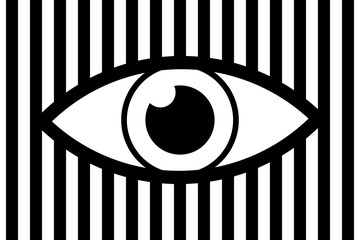 Sticker - Eye abstract background - black and white vector patter