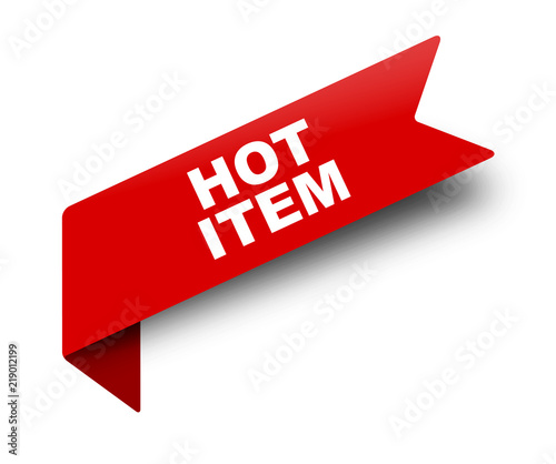 Fotografía red vector banner ribbon hot item