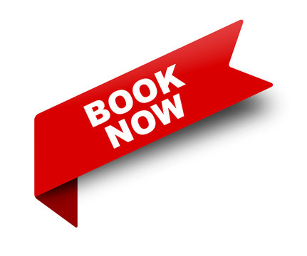 red vector banner ribbon book now