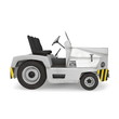 Diesel Aircraft Tow Tractor on white. 3D illustration isolated on white background, side view