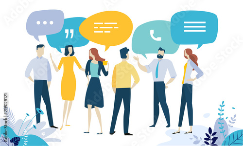 Fotomural Vector illustration concept of testimonial, social media, networking, business communication, forum, product review