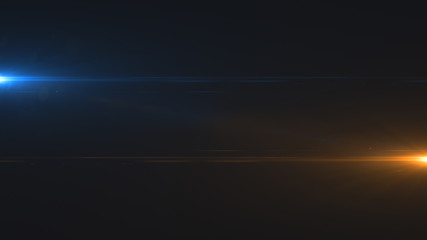 Poster - lens flare. cinematic background with digital flashes of light on the sides. template with bright gl