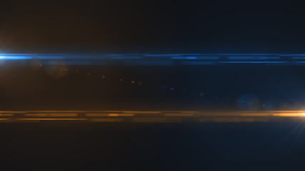 Poster - lens flare. cinematic background with digital flashes of light on the sides. template with bright gl